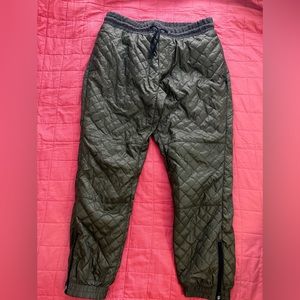 Burton Large quilted puffy winter pants with zip at ankle